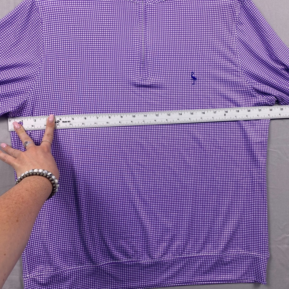 TailorByrd Houndstooth Quarter Zip Pullover Men Large Purple Gingham Performance - Picture 9 of 12